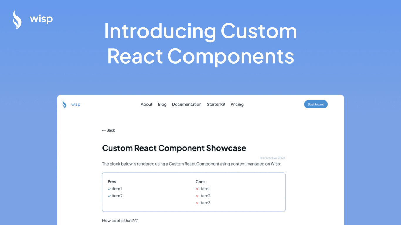 Introducing Custom React Components in Wisp CMS