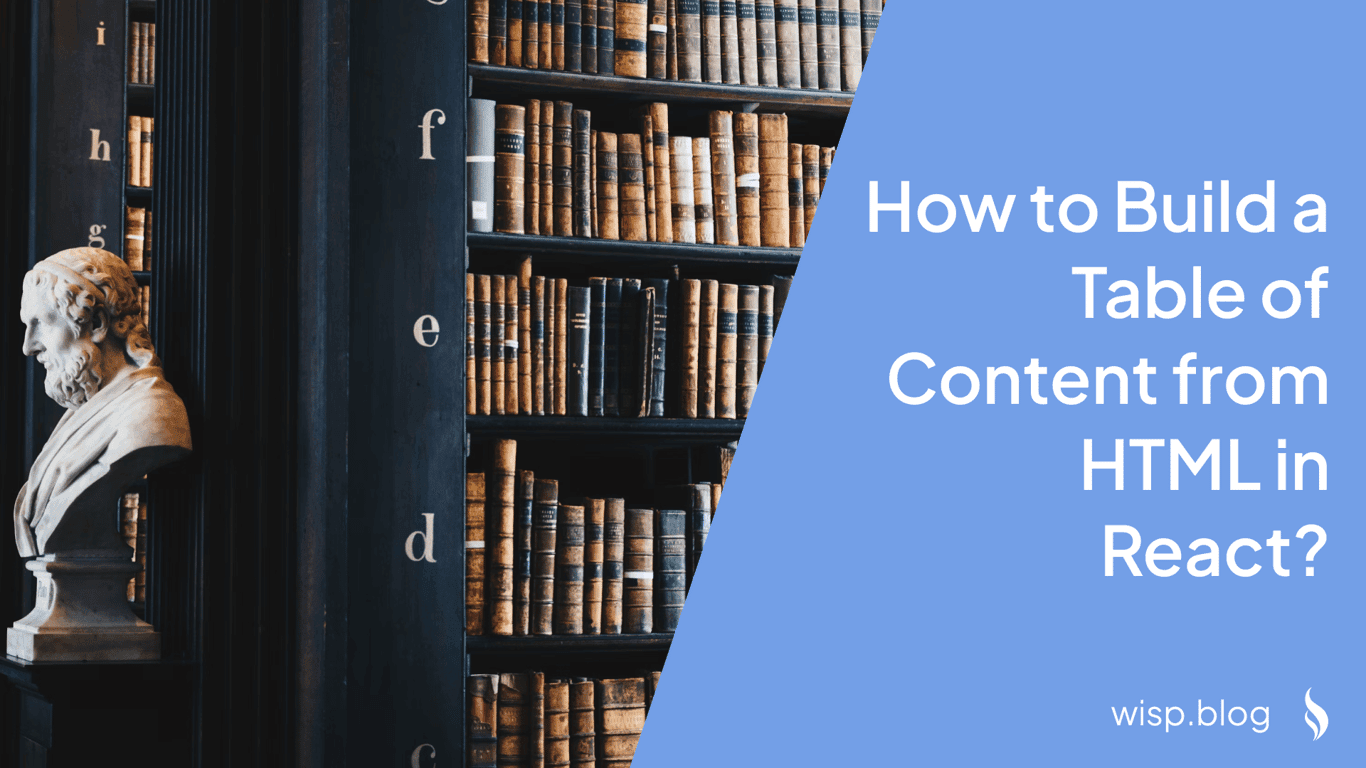 How to Build a Table of Content from HTML in React?