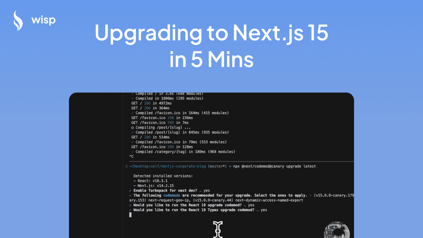 Upgrading to Next.js 15 in 5 Mins using Codemod